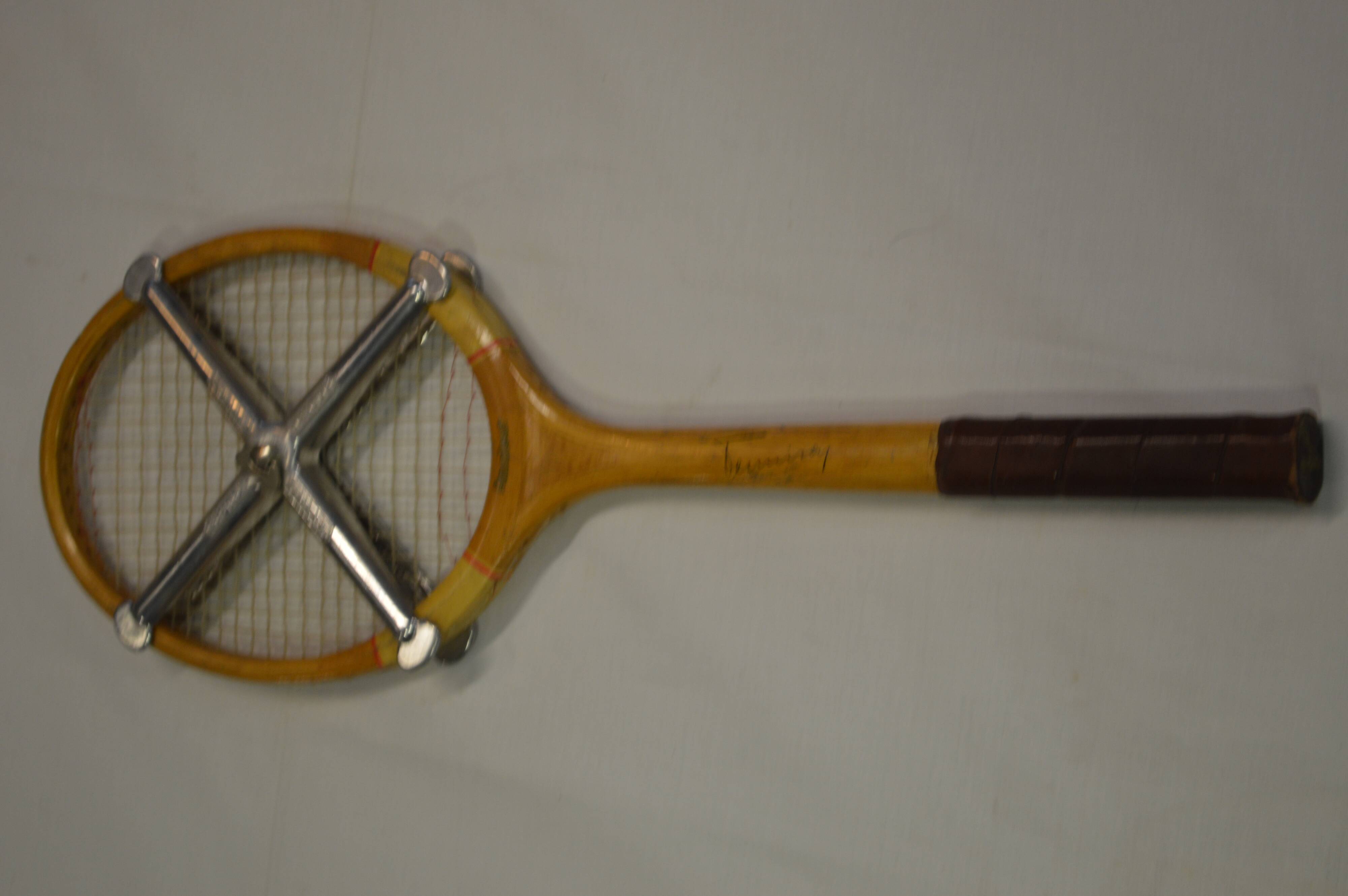 Vintage wooden tennis rack