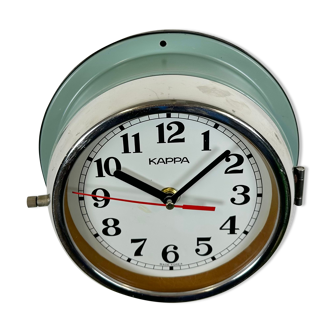 Vintage green Kappa navy wall clock, 1980s
