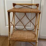 Vintage rattan bedside table 1960