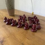 Red poodle ceramic knife holder