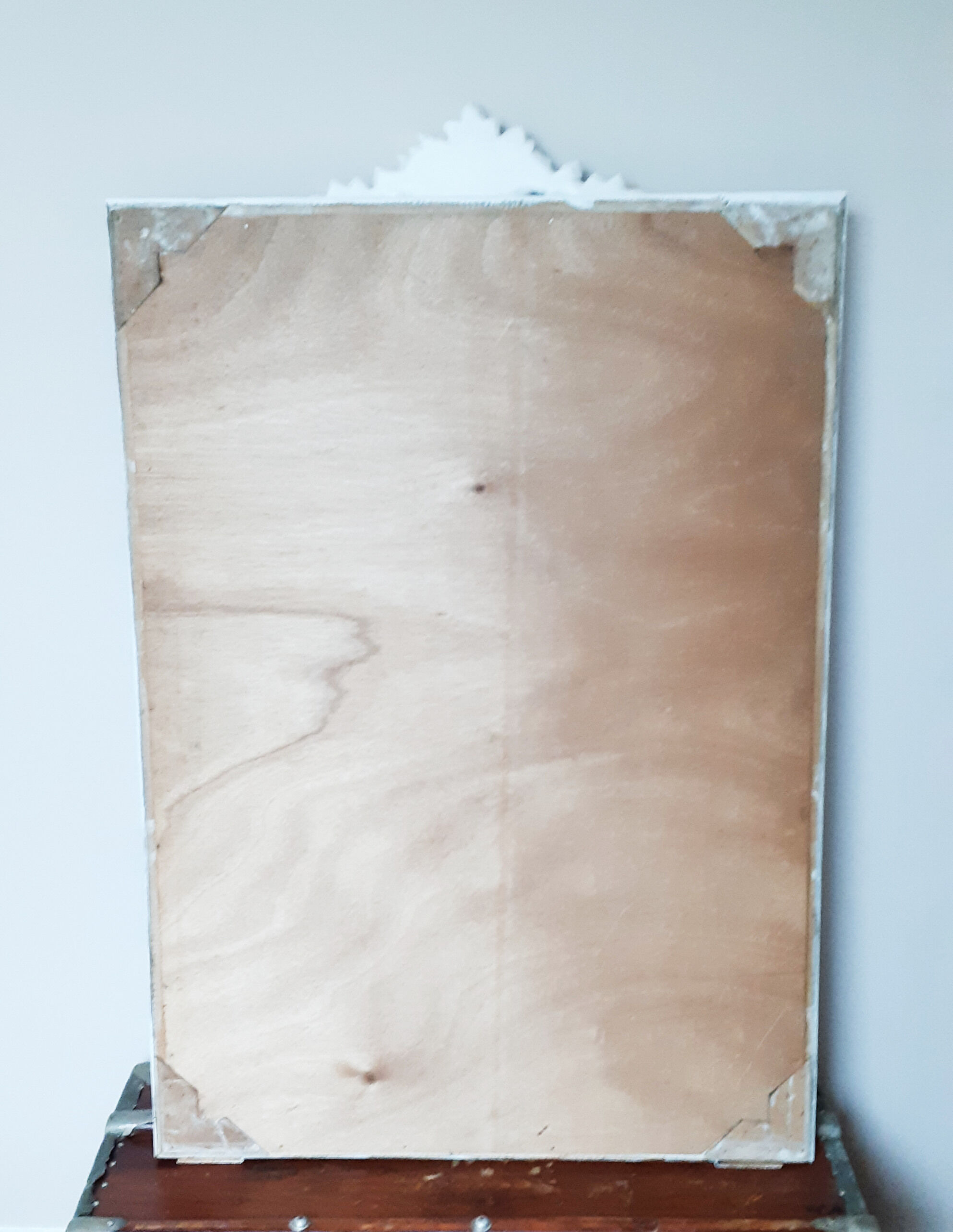 Miroir glace biseautée, guirlades de roses