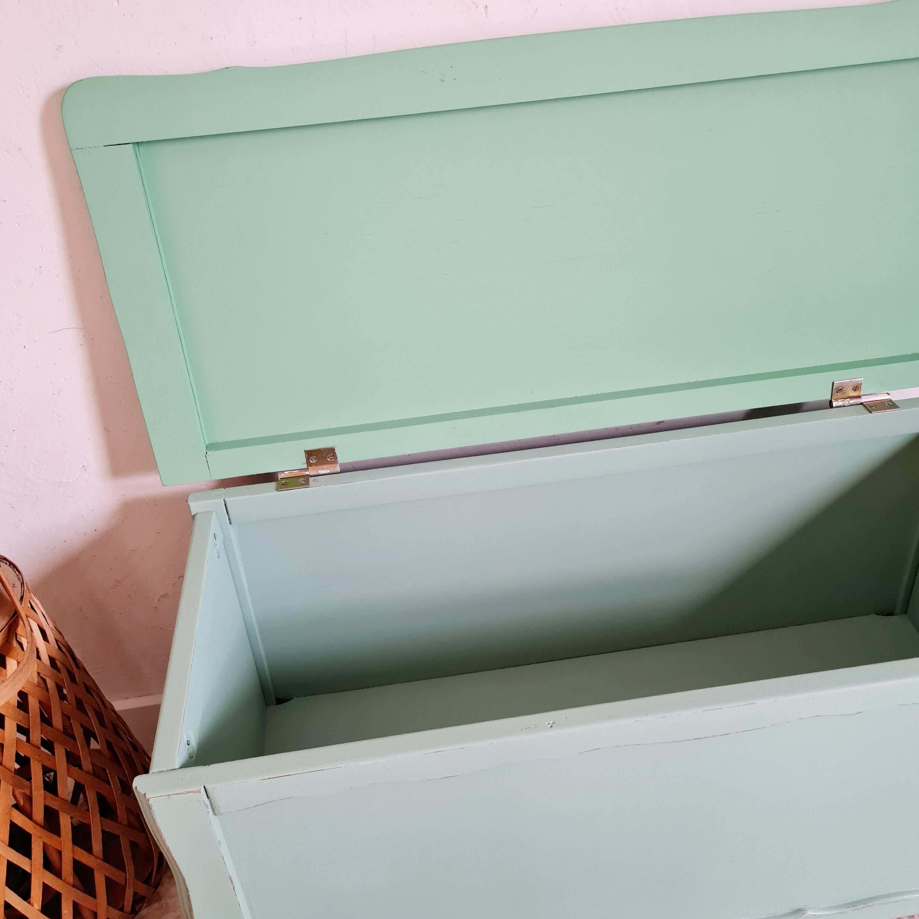 Old toy chest renovated green