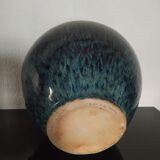 Enamelled ceramic vase, shades of blue.
