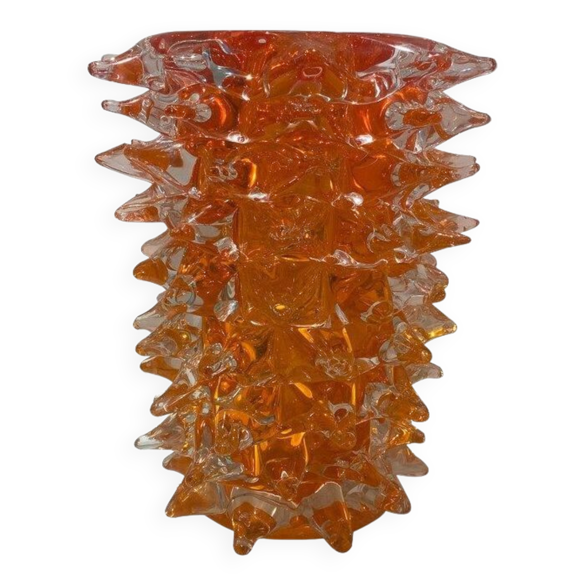 Orange murano glass vase