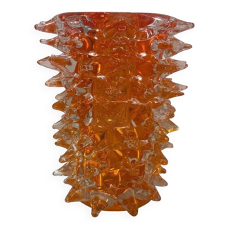 Orange murano glass vase