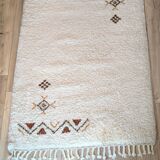 Ancien tapis Beni Ouarain tissé main 180 x 125 cm