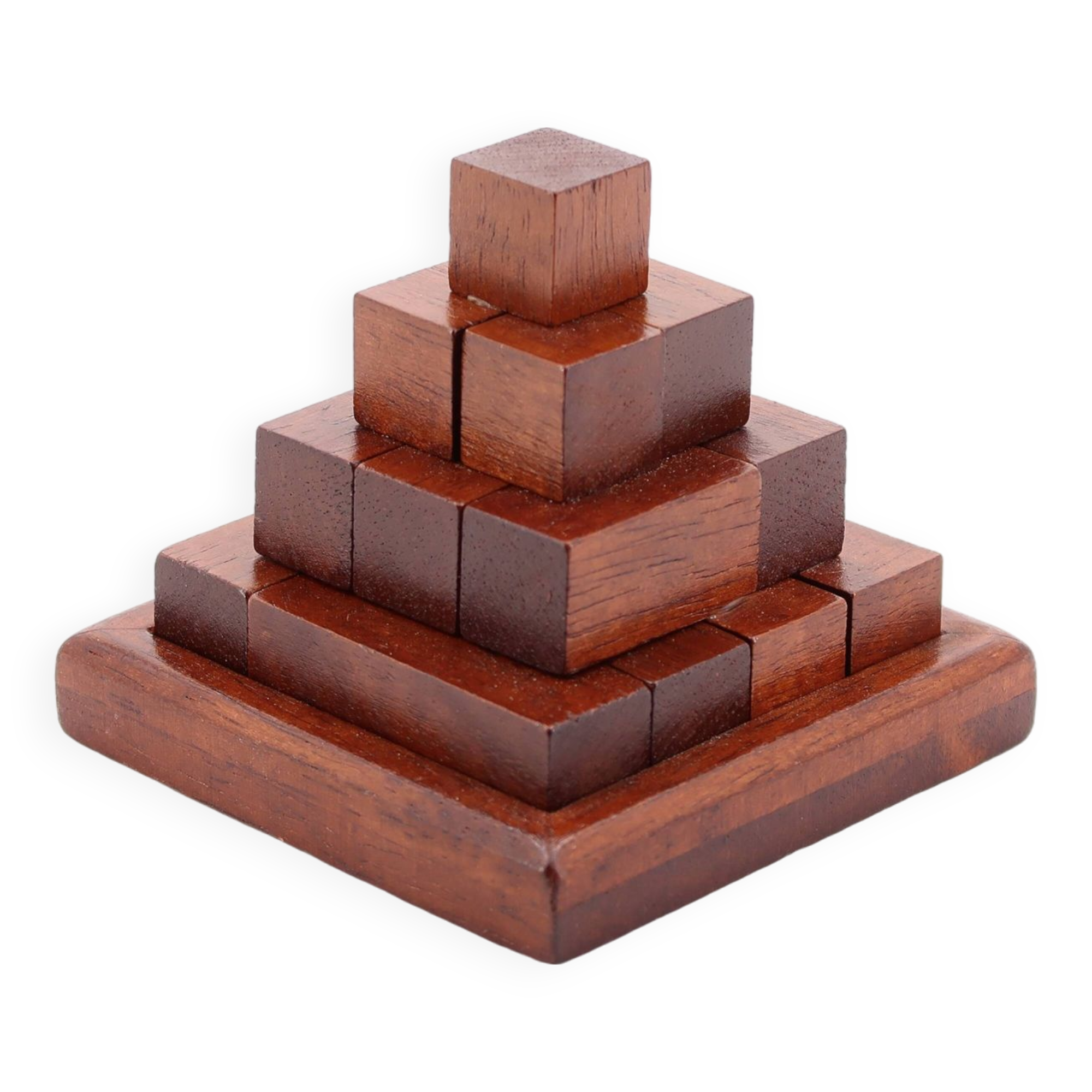 Wooden pyramid paperweight, 1970s