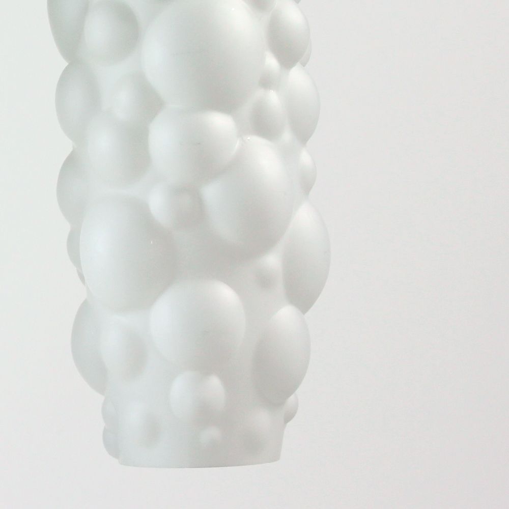 Bubble pendants in white opaline glass, Czechoslovakia 1960s, set of 2