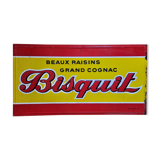 Old sheet metal plate "Bisquit beautiful grapes great cognac" 51x96cm 50's