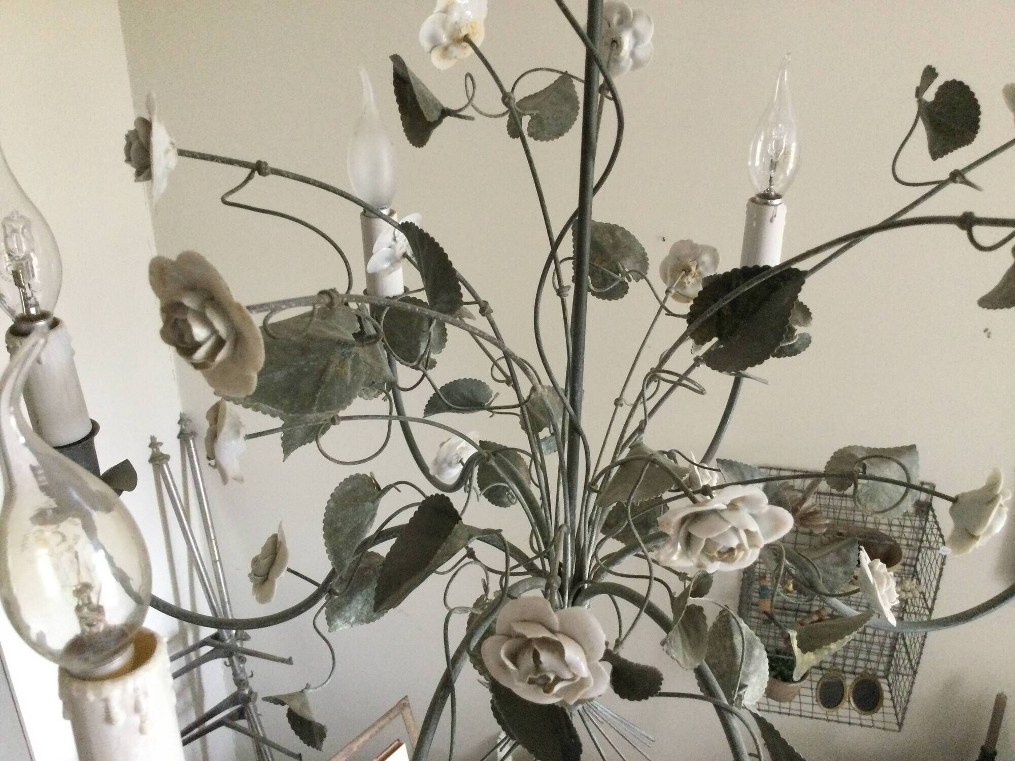 Antique metal chandelier