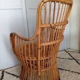 Bonacina rattan armchair, Italy, 1960s