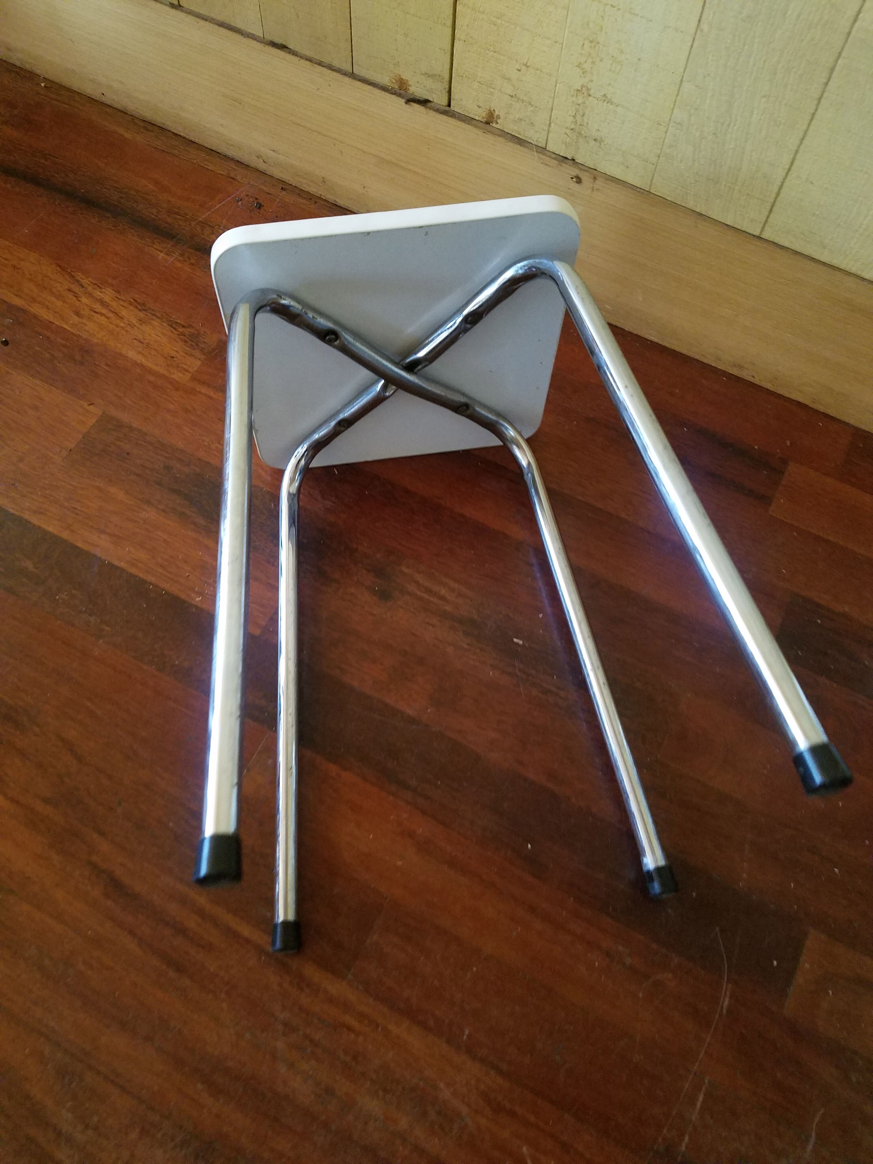 White stool in formica of 1970
