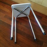 White stool in formica of 1970