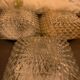 3 vintage chiseled glass ceiling lights 1950-1960