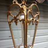 Bronze lantern of Louis XVI style working order - engraved glasses
