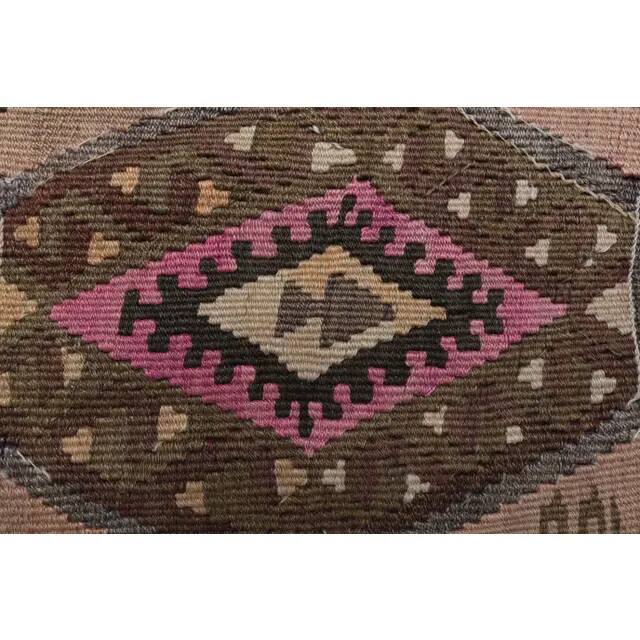 Vintage Turkish Oushak Handmade Wool Cotton Brown Runner Rug 188x416