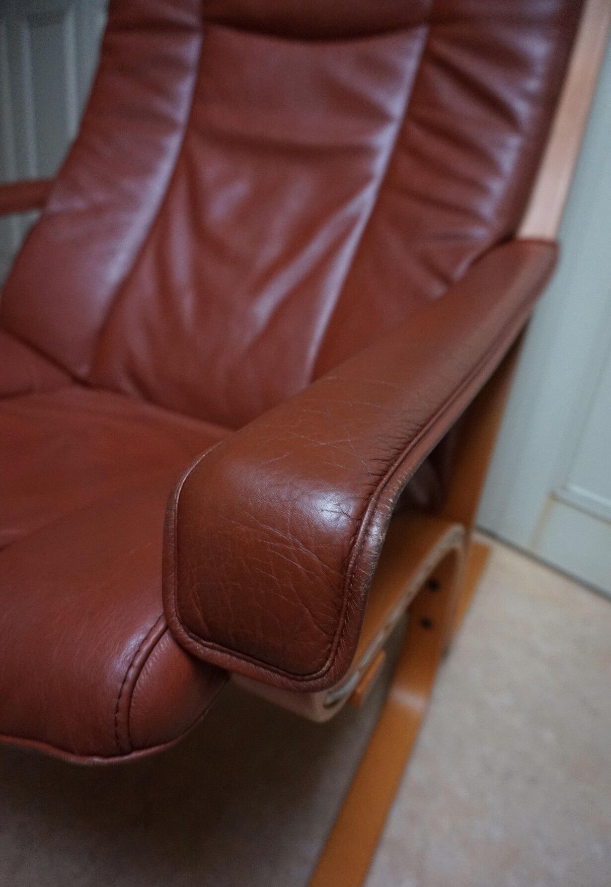 Fauteuil en cuir par Ingmar Relling pour Westnofa, Norvège, années 1970