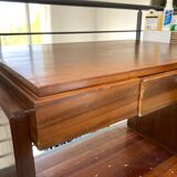 Walnut and mahogany desk, 1930s-1940s.