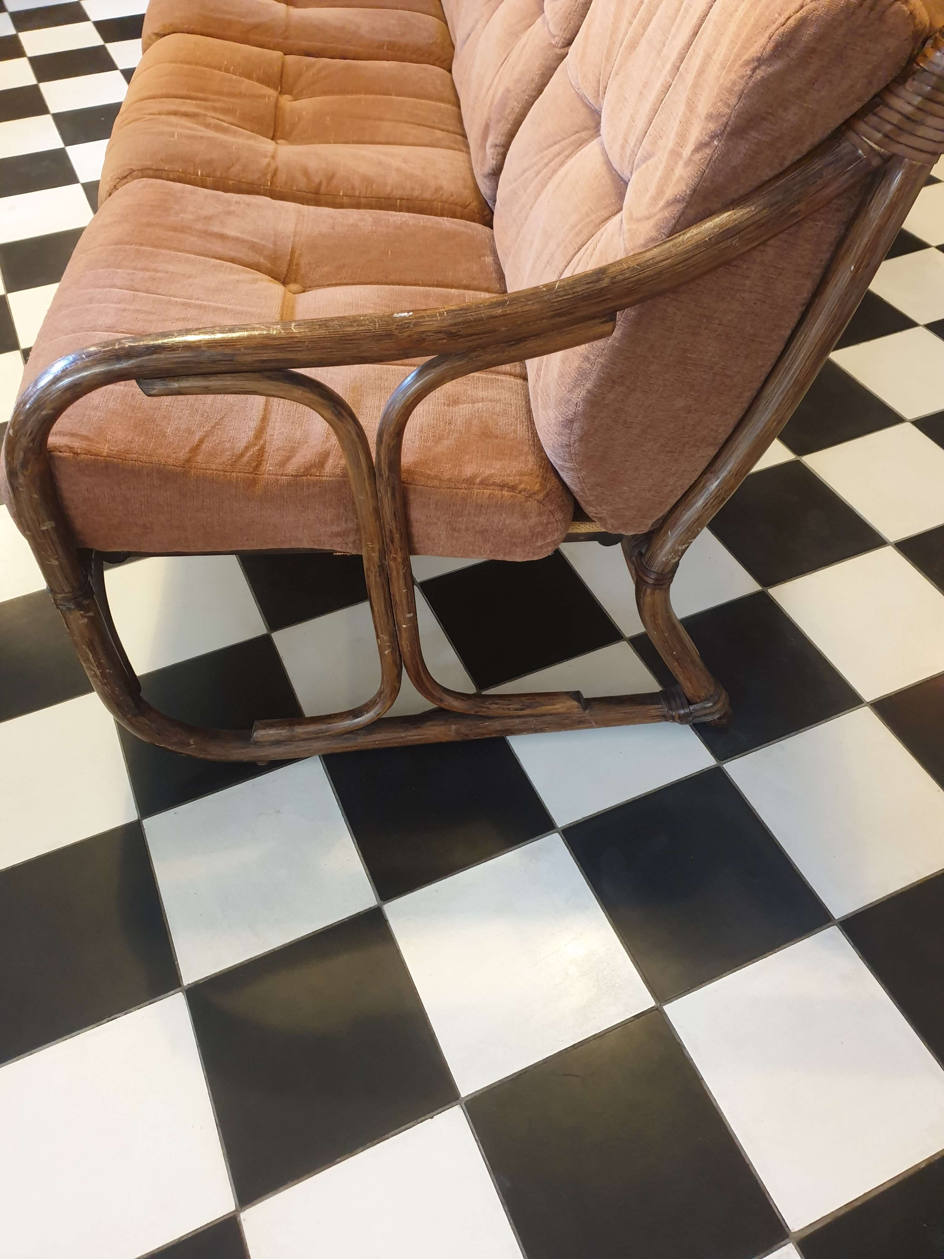 3-seater bamboo sofa