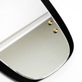 Large Mid Century wall mirror with extraordinary black glass frame