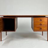 Bureau en teck design danois autoportant Gasvig Møbler vintage milieu du siècle
