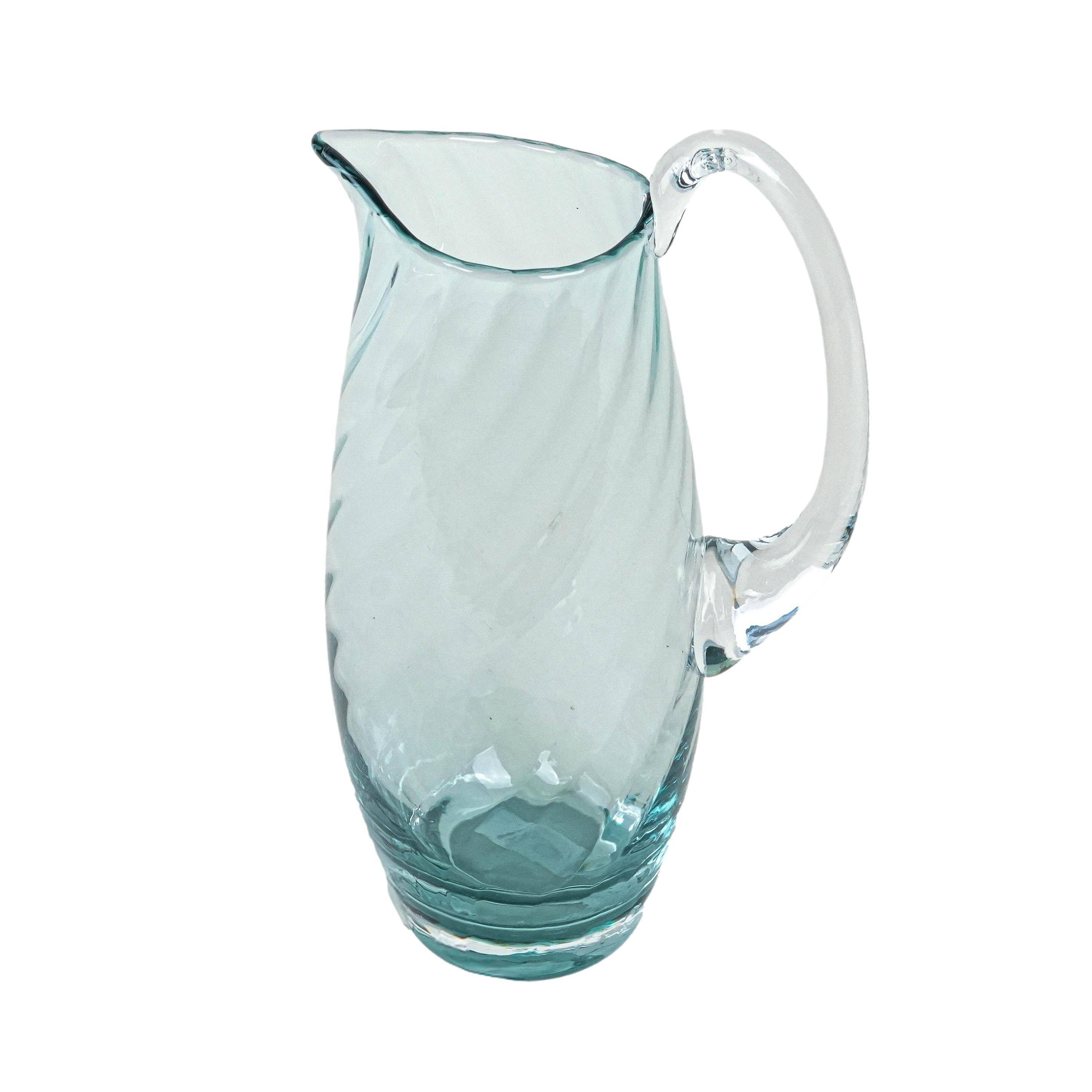Glass jug, Italian design, 1970s, made in Italy