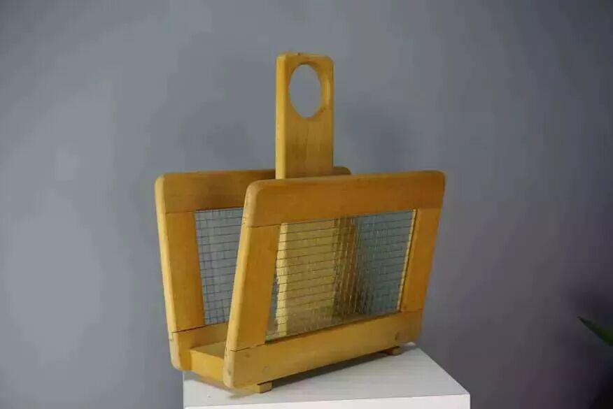 Wooden and glass magazine rack