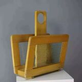 Wooden and glass magazine rack