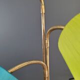 1950s three-light floor lamp with coloured shades