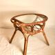 Table basse en rotin verre vintage