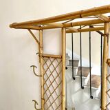 Wall-mounted coat rack with mirror and umbrella stand, 1950s-60s