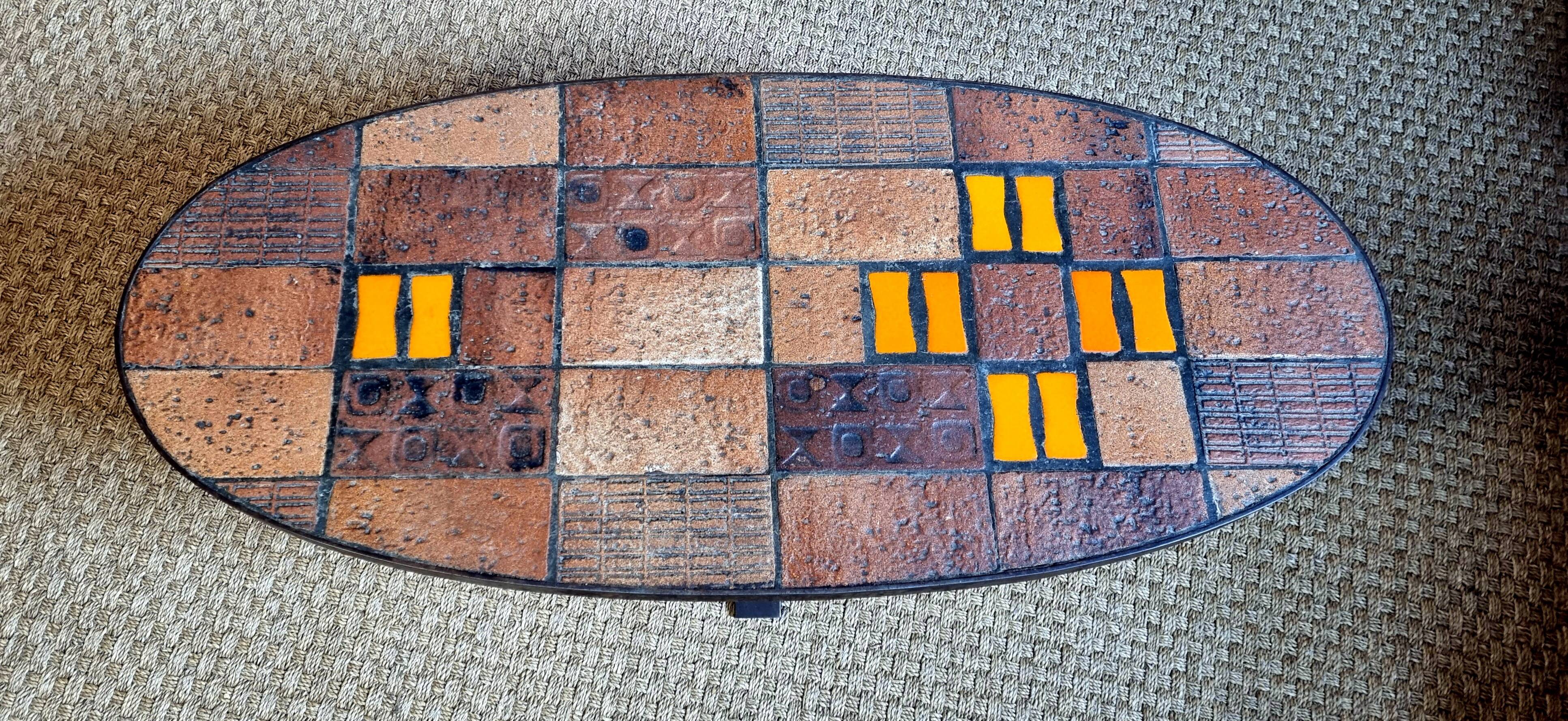 70s ceramic coffee table La Roue