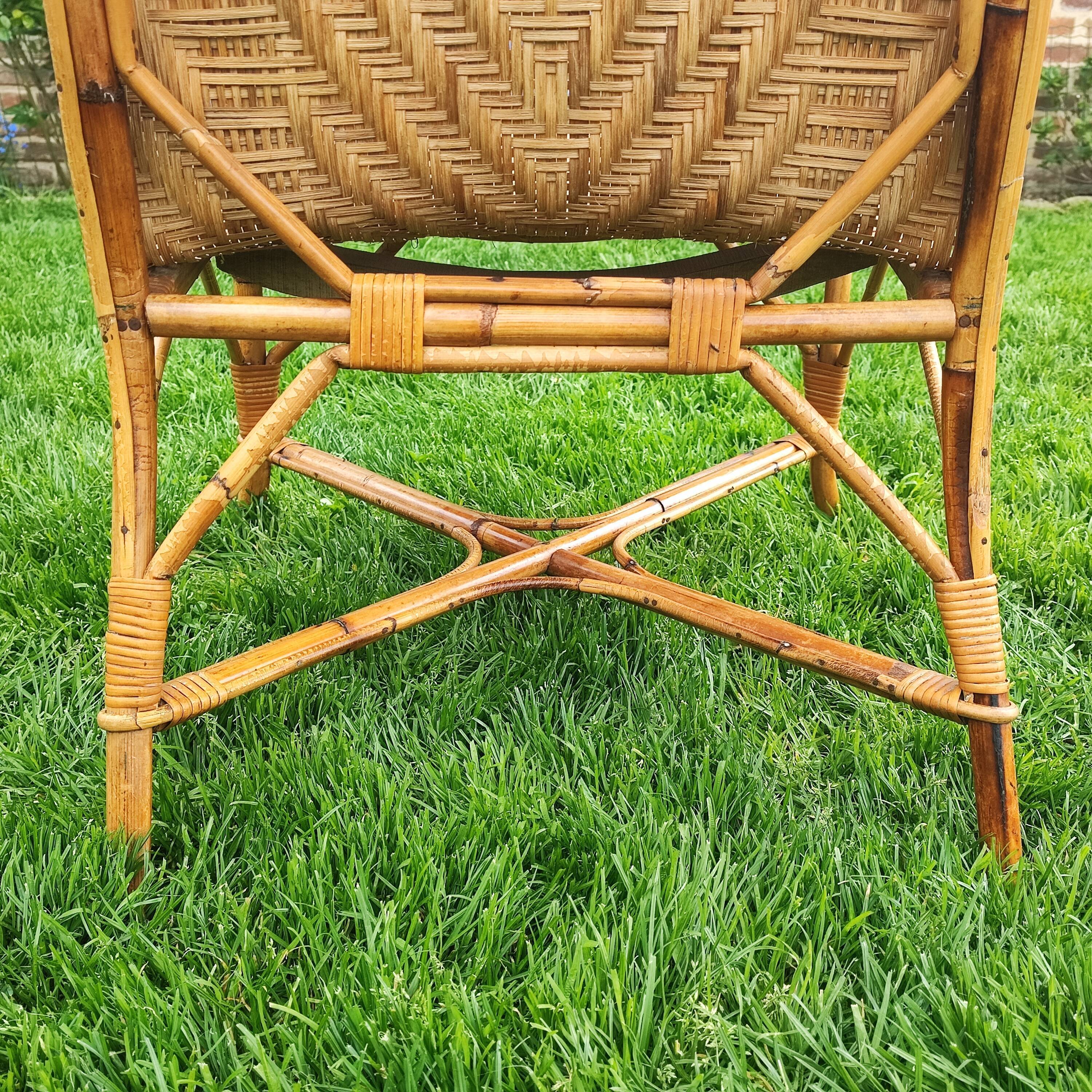 Fauteuil en rotin 60s