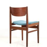 Reupholstered mid-century teak chair / Danish modern design / wool felt / 1960s