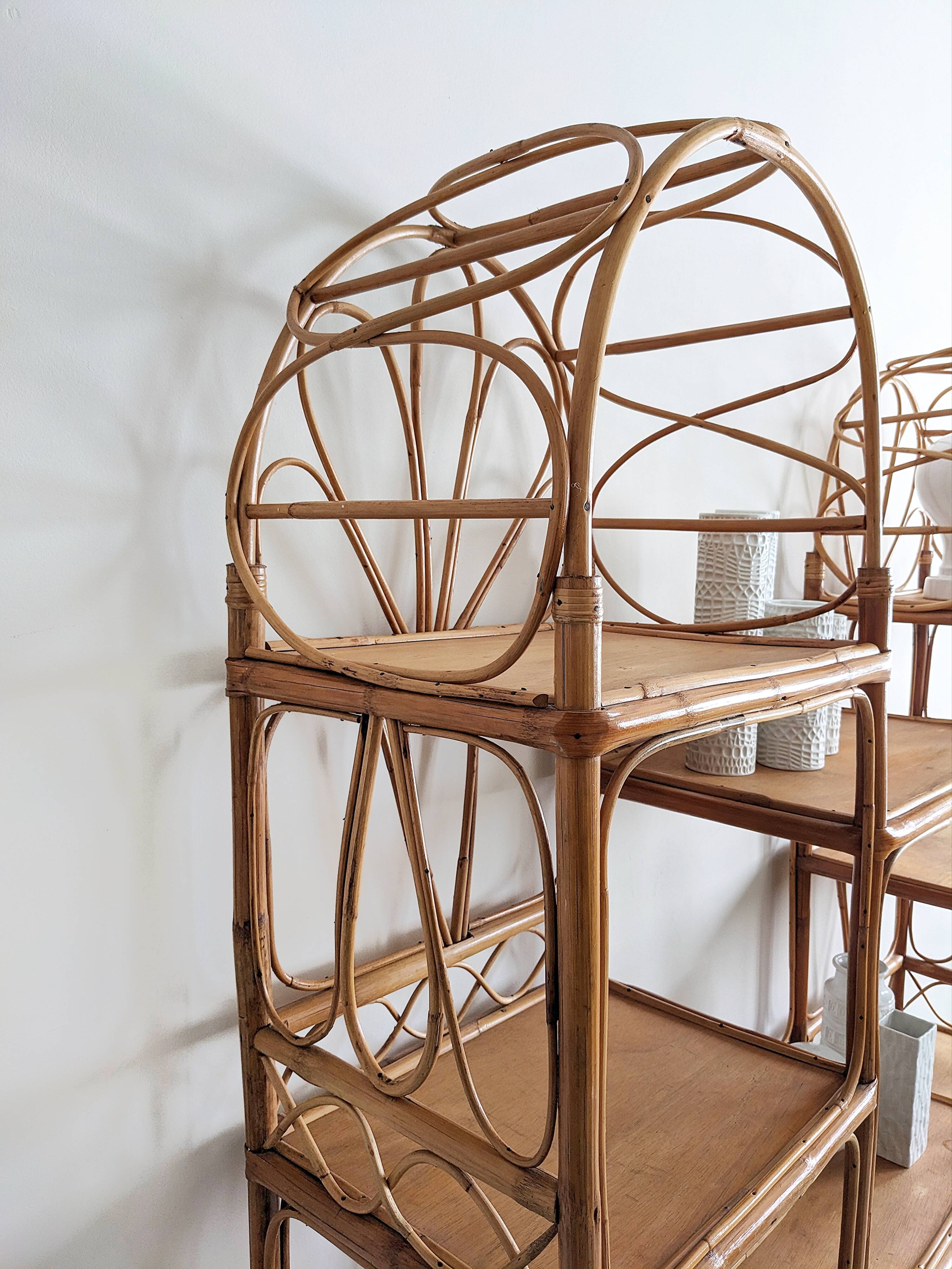 Rattan shelf, French Riviera, 1960s