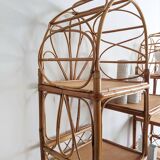 Etagère en rotin Côte d'Azur années 1960