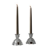 Paire de bougeoirs réversibles en cristal Bohemia, Tchécoslovaquie