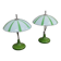 Pair of opaline lamp Space age Czech 1970
