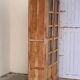 Parisian wardrobe in raw wood with engraved glass from 1920.