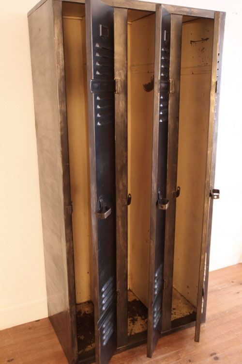 Former locker room metal industrial 3 doors.
