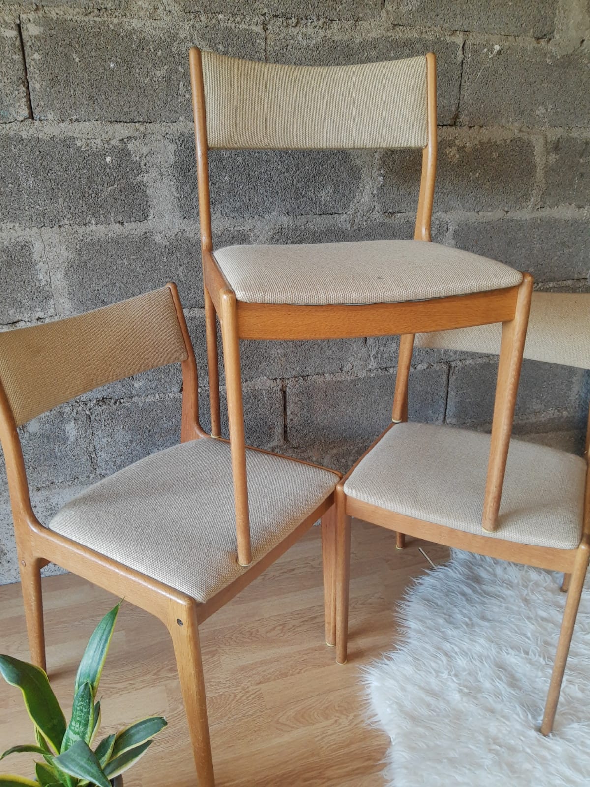 Set of 3 Danish Scandinavian chairs Uldum Mobelfabrik 7171