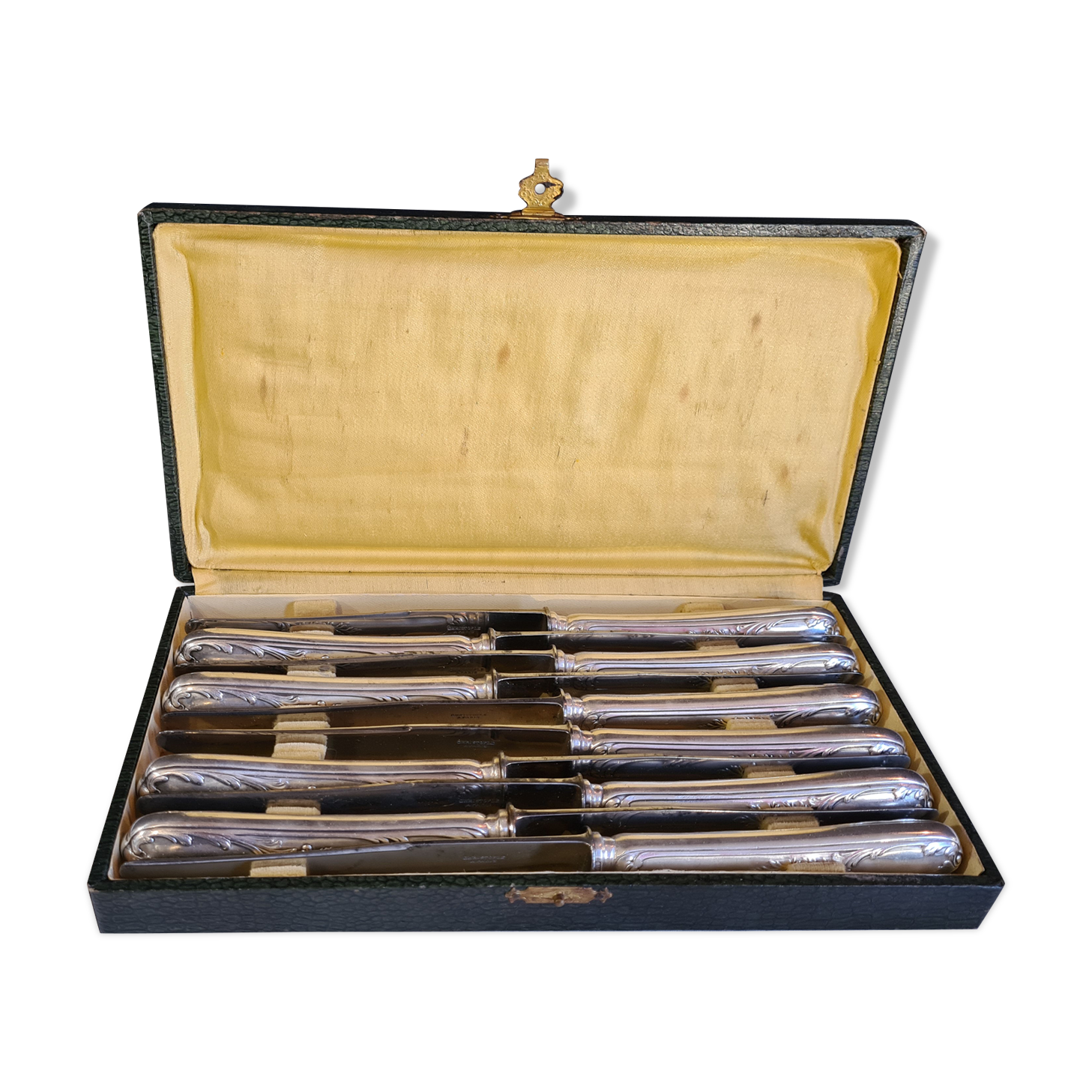 Box of 10 silver metal knives Cristofle