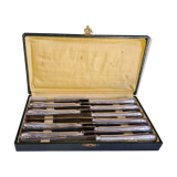 Box of 10 silver metal knives Cristofle