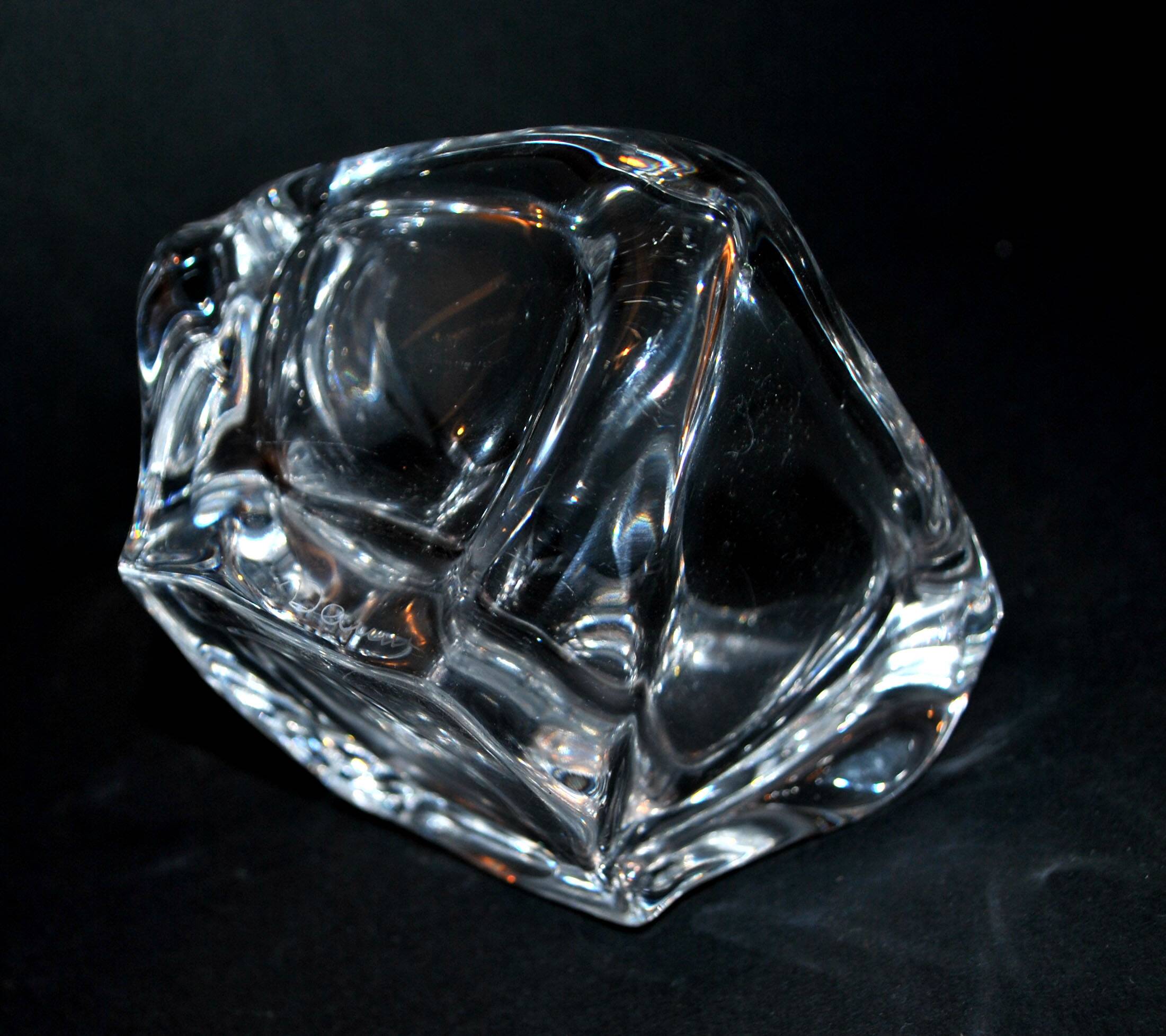 Ashtray in blown crystal DAUM France DESIGN Modernist 1960