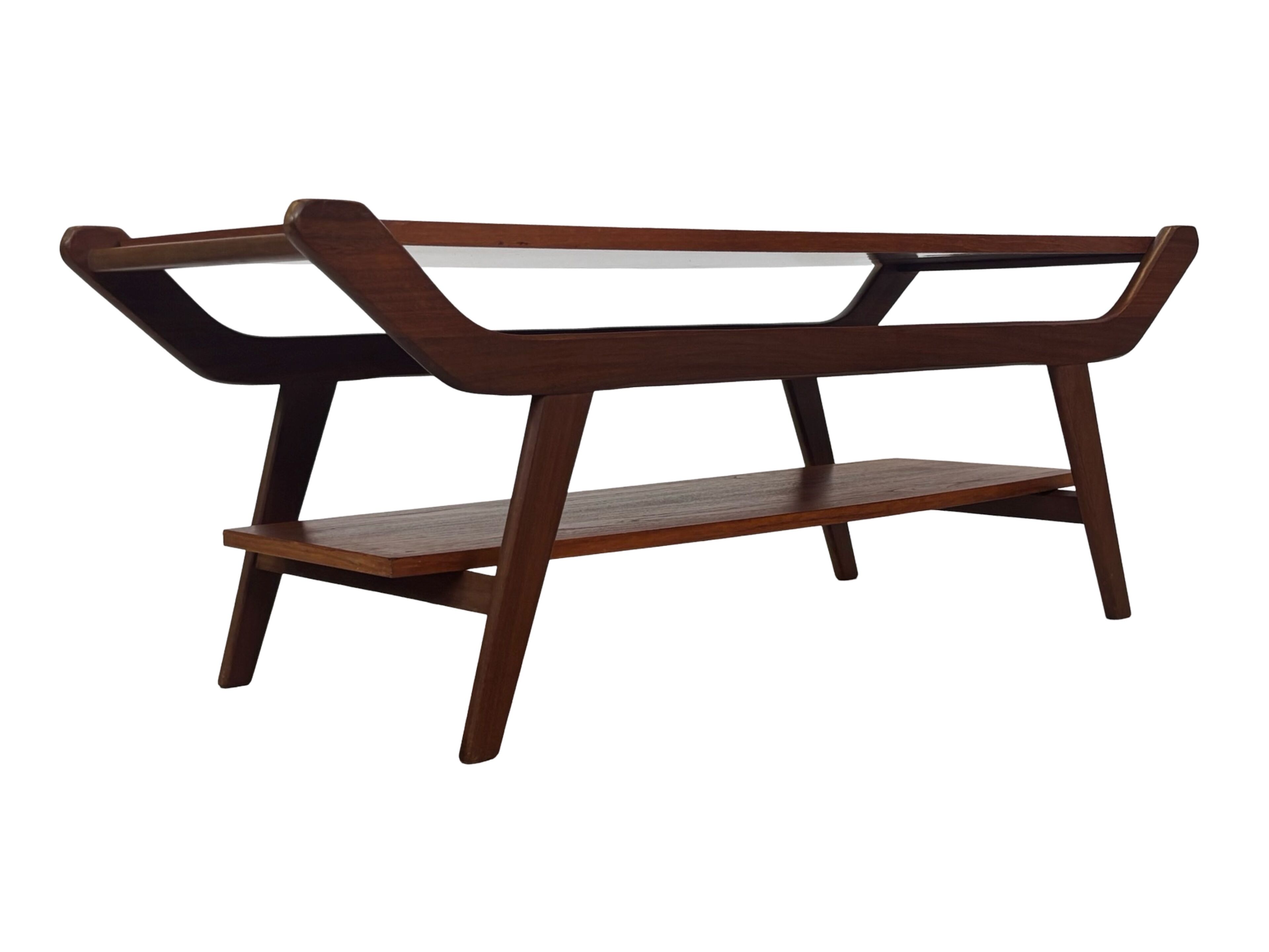 Vintage coffee table teak veneer 1960s design