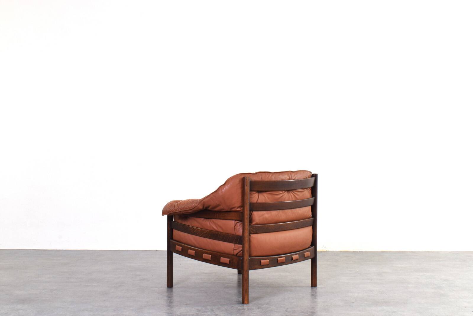 Mid-Century Oak & Leather Armchairs by Arne Norell for Coja, 1960s, Set 4