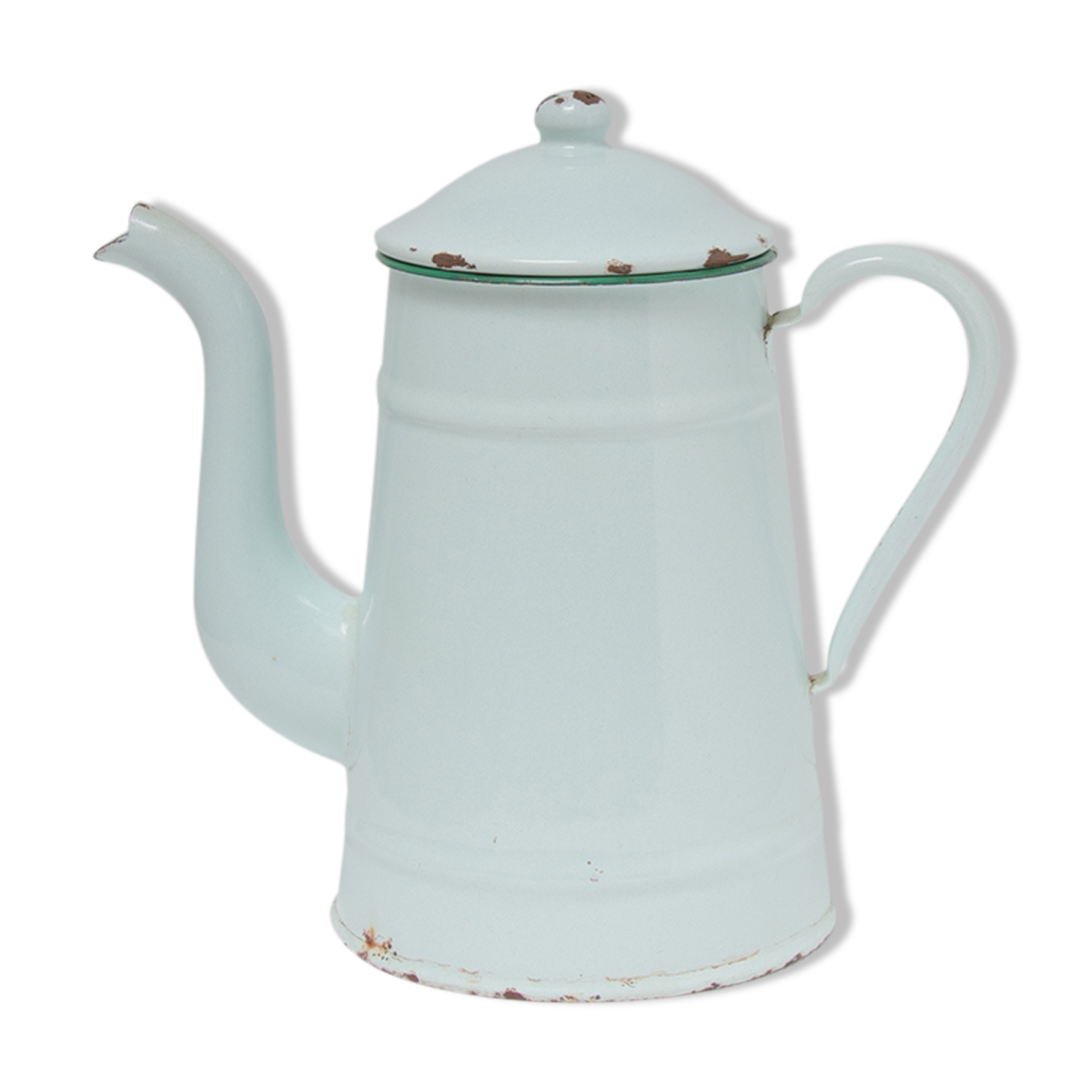 Cafetière émaillée vert d'eau