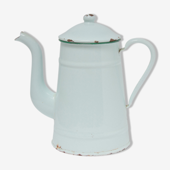 Cafetière émaillée vert d'eau