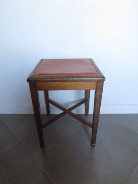 Antique oak theatre stool