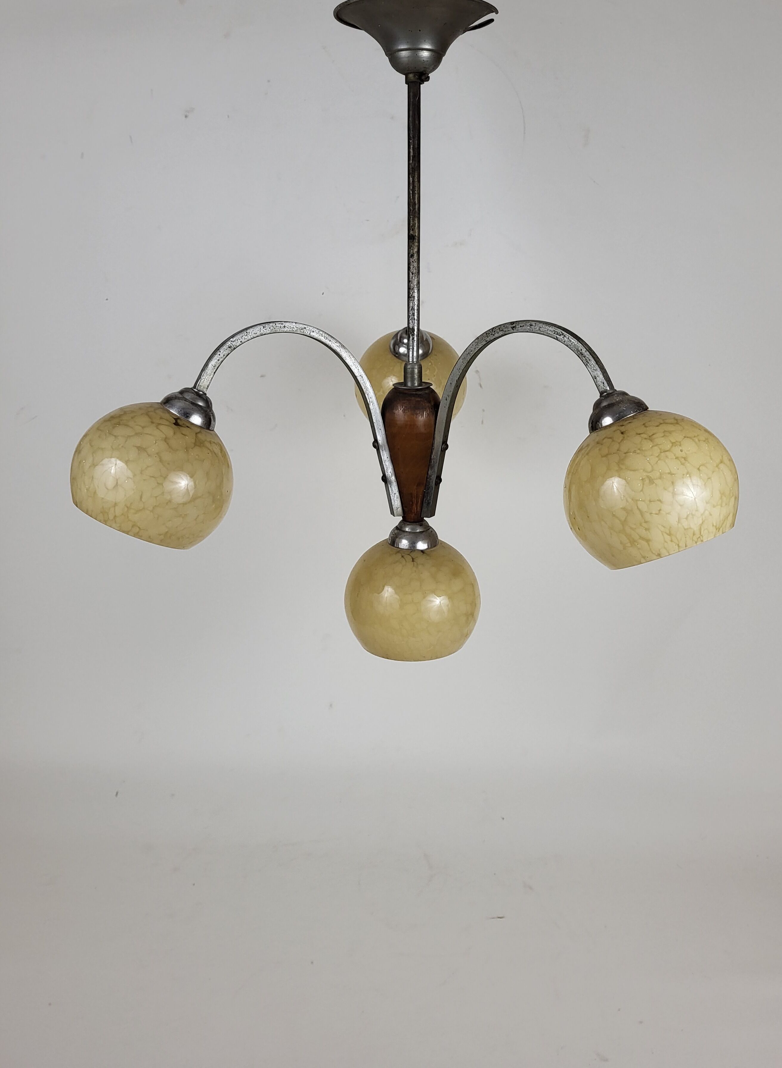 Chandelier suspension does marble glass 50s